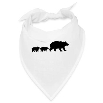Bären Familie Kinder - Bandana - Weiß - Vorne
