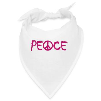 PEACE - mit dem A als Friedenssymbol Peacezeichen - Bandana - Weiß - Vorne