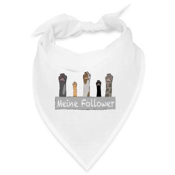 Meine Follower - Katzenpfoten - Bandana - Weiß - Vorne