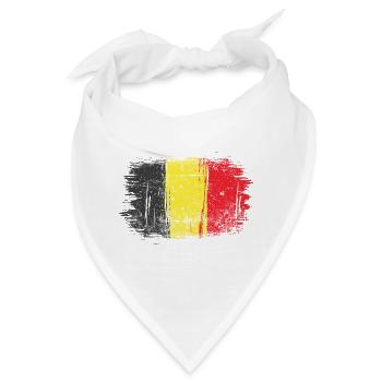 Pinselstrich Belgische Flagge - Bandana - Weiß - Vorne