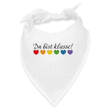 Regenbogenherzchen du bist klasse - Bandana - Weiß - Vorne