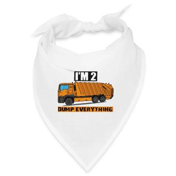 2. Geburtstag zweiter Geburtstag Müllwagen - Bandana - Weiß - Vorne