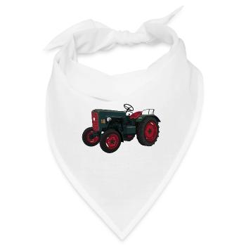 Grüner Retro Schlepper Illustration - Bandana - Weiß - Vorne