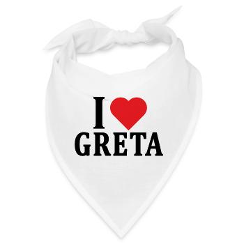 T-Shirt Ich liebe Greta T-Shirt Geschenkidee - Bandana - Weiß - Vorne