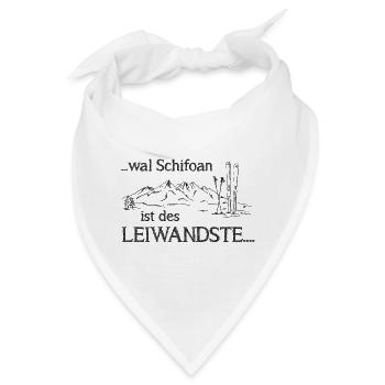 Schifoan is des leiwandste! Schifahren, Ambros - Bandana - Weiß - Vorne