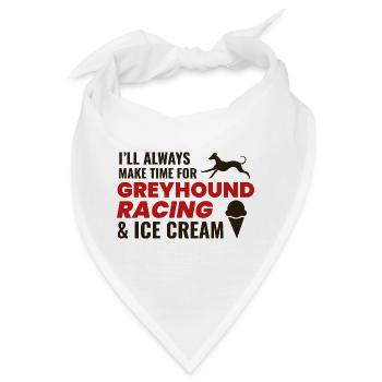 Greyhound Racing Eiscreme Hund Haustier Rennen Tier - Bandana - Weiß - Vorne