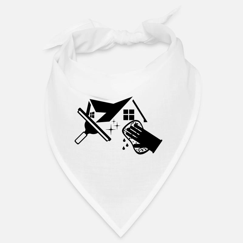 Window washer logo with house sponge and window trigger Bandana