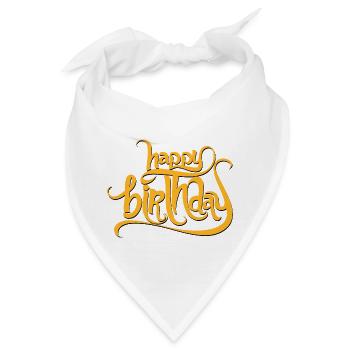 Happy birthday - Bandana - Weiß - Vorne