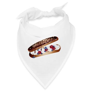 Illustration eines gefüllten Eclairs mit Beeren - Bandana - Weiß - Vorne