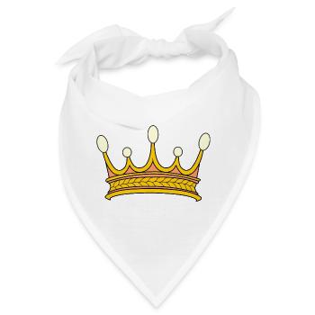 Goldene Krone mit fünf Perlen. - Bandana - Weiß - Vorne