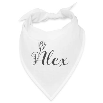 Alex Name Vorname Tulpenmotiv - Bandana - Weiß - Vorne