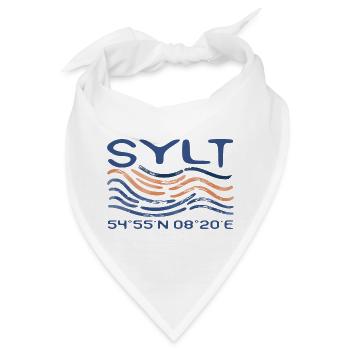 Sylt Westerland Nordsee Insel GPS Koordinaten - Bandana - Weiß - Vorne