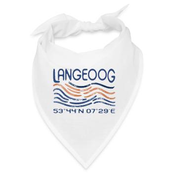 Langeoog GPS Koordinaten Nordsee Insel Wattenmeer - Bandana - Weiß - Vorne