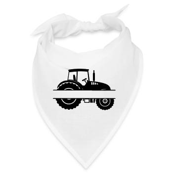 Ackerschlepper-Emblem - Bandana - Weiß - Vorne