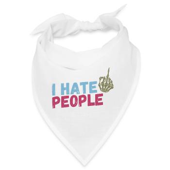 I hate People - Bandana - Weiß - Vorne