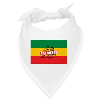 REGGAE FLAGGE - RASTA LION - JAH RASTAFARI - Bandana - Weiß - Vorne