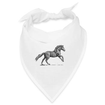 Schwarzes Pferd Galopp - Bandana - Weiß - Vorne