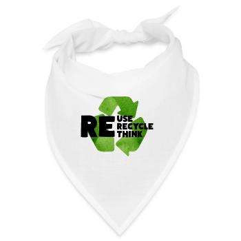 Reuse Recycle Rethink Nachhaltigkeit Umwelt Klima - Bandana - Weiß - Vorne