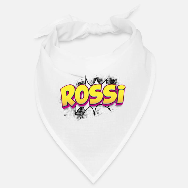Rossi Benutzerdefinierter Name Comic-Buch-Stil Pop-Art, Rossi Bandana