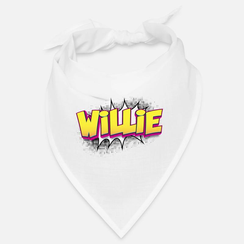 Willie Custom Name Comic Book Style Pop Art, Bandana