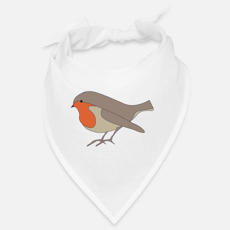 Rotkehlchen - Bandana - Weiß