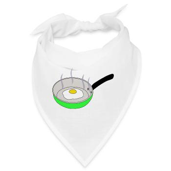 Spiegelei in Pfanne - Bandana - Weiß - Vorne