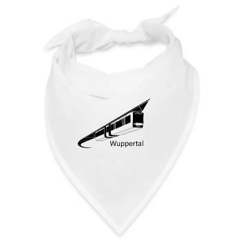 Wuppertal Schwebebahn Schrift schwarz/weiß - Bandana - Weiß - Vorne