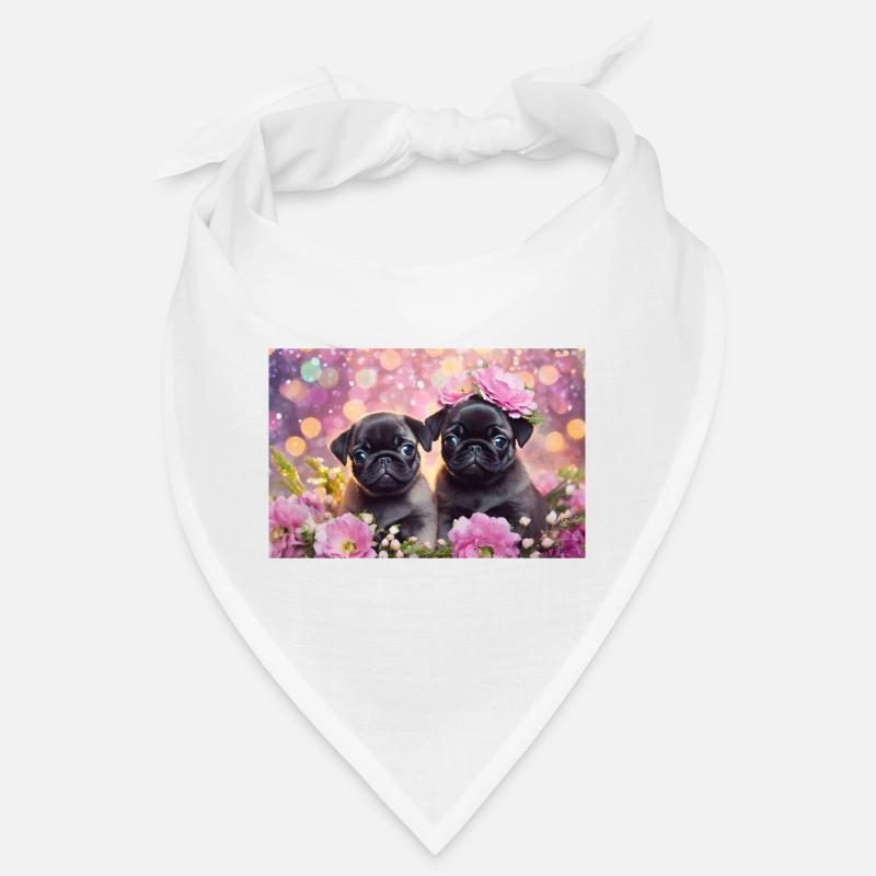 Petits chiens avec couronne de fleurs Bandana