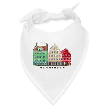 Memmingen, Bayern, Süddeutschland, Handzeichnung - Bandana - Weiß - Vorne