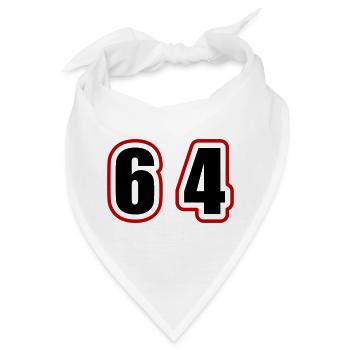 64 Zahl College - Bandana - Weiß - Vorne