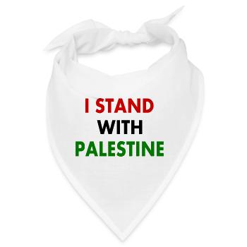 I stand with palestine - Bandana - Weiß - Vorne