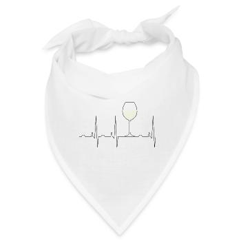 Weißwein Herzschlag - Bandana - Weiß - Vorne