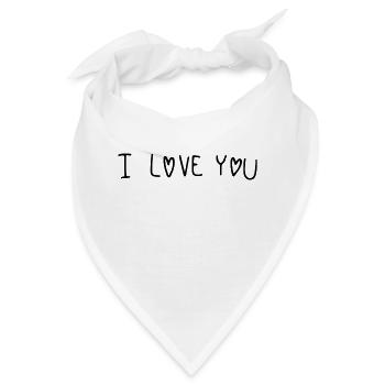 Ich liebe dich Schrift - Bandana - Weiß - Vorne