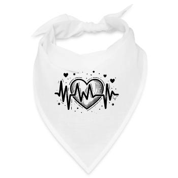 Herzschlag - Bandana - Weiß - Vorne