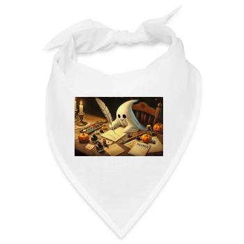 charmanter Geist schreibt Halloween-Einladungen - Bandana - Weiß - Vorne