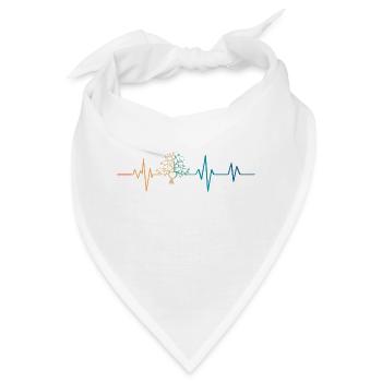Herzschlag Retro Stammbaum - Bandana - Weiß - Vorne