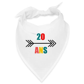 20. 20. JAHRESTAG. 20-JÄHRIGES JUBILÄUM. 20 JAHRE. - Bandana - Weiß - Vorne