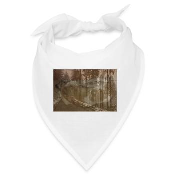 Hund verschmolzen in winterlichem Pfad - Bandana - Weiß - Vorne