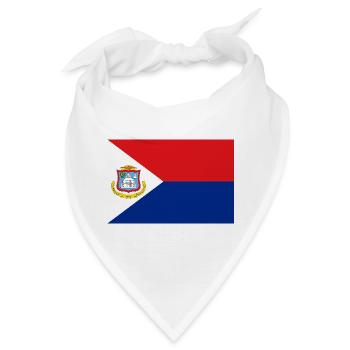 Sint Maarten – Flagge auf rotem und blauem Hintergrund - Bandana - Weiß - Vorne