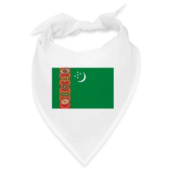 Turkmenistan – Orientalisches Wappen Flagge - Bandana - Weiß - Vorne