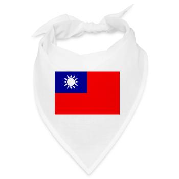 Republik China – Flaggenwappen - Bandana - Weiß - Vorne
