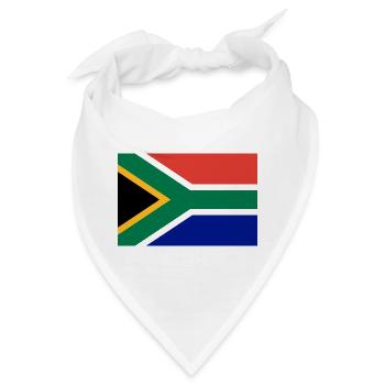 Südafrika – Geometrisches Banner mit südafrikanischer Flagge - Bandana - Weiß - Vorne