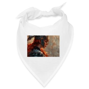 Poster Illustration Kriegerin - Bandana - Weiß - Vorne