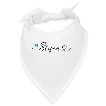Stefan Name Vorname Kalligrafieherz - Bandana - Weiß - Vorne