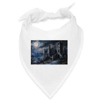 Poster Illustration Mittelalterliche Landschaft in Ruinen - Bandana - Weiß - Vorne