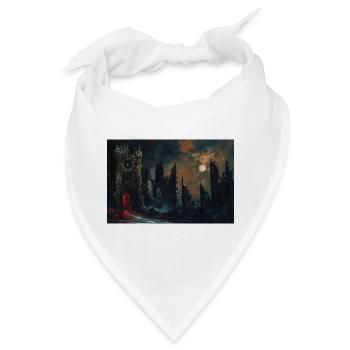 Poster Illustration Mittelalterliche Landschaft in Ruinen - Bandana - Weiß - Vorne