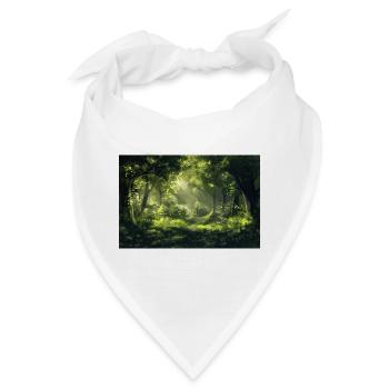 Waldlandschaft Illustration Poster - Bandana - Weiß - Vorne
