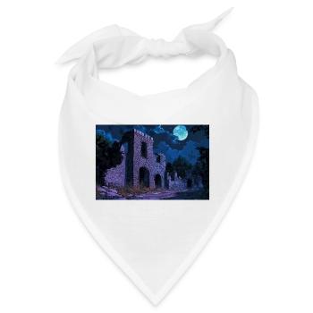Poster Illustration Mittelalterliche Landschaft in Ruinen - Bandana - Weiß - Vorne