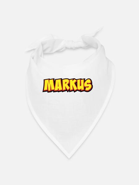 Markus First Name Gift - Bandana - white - Front