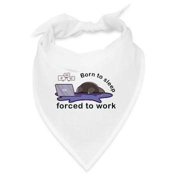 born to sleep forced to work cute cat working - Bandana - Weiß - Vorne